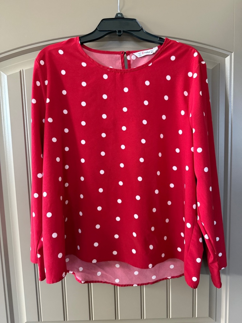 PatPat Red Polka Dot Long Sleeve Blouse